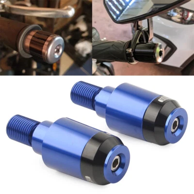 CNC Handle Bar Hand Grips End Plug Slider Handlebar For Yamaha XSR900 Blue Pair - Image 1 of 4