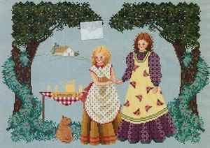 Cats Purfect Day Lemonade Mari McDonald Whispered By Wind Cross Stitch Pattern - Picture 1 of 2