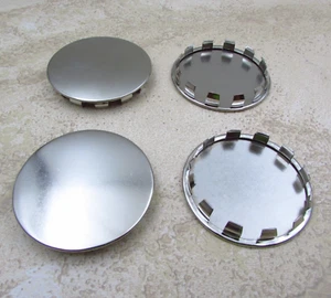 QTY 4 Steel Nickel Finish Plug Buttons 1-3/4" Hole Size, 1-15/16" Head Diameter - Picture 1 of 5