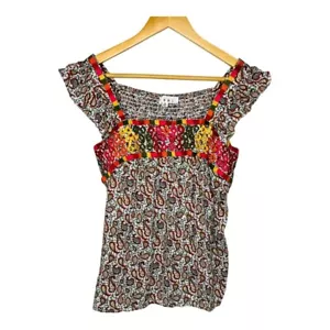 Top Anthropologie THML Cachemira Bordado Manga Acampanada Mujer Talla XS - Imagen 1 de 9