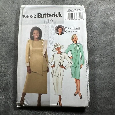 Butterick B4082 Diahann Carroll Jacket Skirt Pattern Plus Size 22W-26W Uncut Y2K - Image 1 of 4
