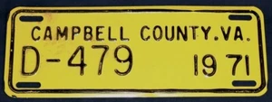 Topper targa Campbell County, VA 1971 D-479 - Foto 1 di 2