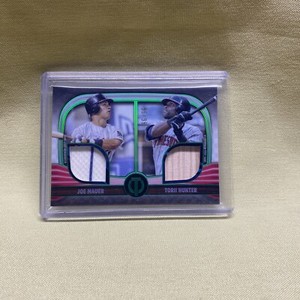 2022 Topps Tribute Joe Mauer & Torii Hunter Green /99 Dual Relic #DR2-MH Twins🔥