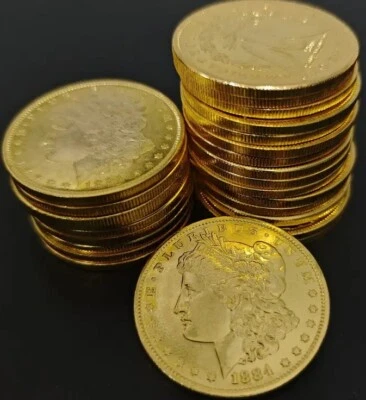 Juego de monedas Morgan de oro réplica de 10 piezas - El bueno, malo y el feo Clint Eastwood Foto 1 de 4