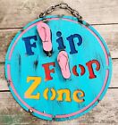 Metal Sign Flip Flop Zone Lodge Man Cave Home Decor Recycled