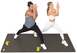 Premium Large Exercise Mat - 8 ft X 4 ft X 1/4" Thick Durable Workout Mat For... - Picture 1 of 8