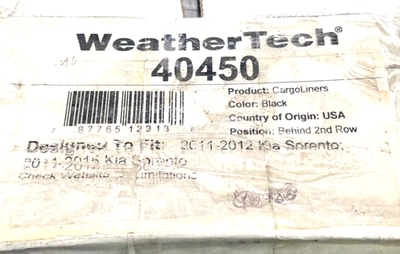 WeatherTech 40450  Cargo Trunk Liner for Kia Sorento - Black - Image 1 of 3