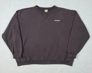 Carhartt Pullover Sweatshirt Sz 3XL Black Spellout Faded Long Sleeve Crewneck - Picture 1 of 8