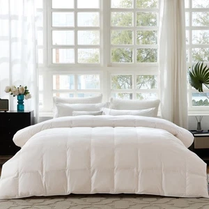 60% Goose Down Fiber Comforter Queen Size Luxurious Hotel Collection White Be... - Picture 1 of 6