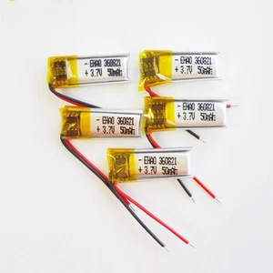 5 PIEZAS 3.7V 50mAh Lipo Batería Recargable 360821 Para Mp3 GPS Bluetooth Video Pen - Imagen 1 de 6