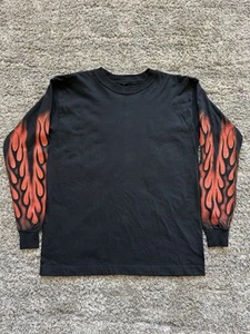 Vintage Long Sleeve Flames Harley Y2K T Shirt Size Small - Picture 1 of 7