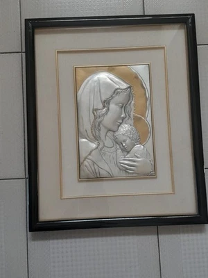 QUADRO CAPOLETTO MADONNA SU LASTRA IN ARGENTO CON CERTFICATO ALLIANI - Immagine 1 di 4