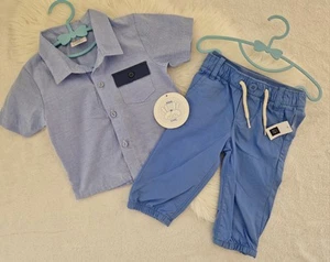 New Gap 2x Shirt Trousers OUTFITS BABY BOY Set 6-12 mths 9-12 mths Small Defects - Picture 1 of 3