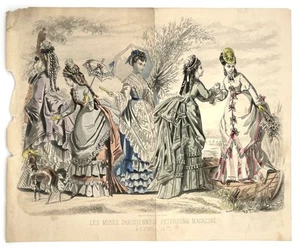 Fashion / Hand-Colored Print from Peterson’s Magazine Aug 1873 - Picture 1 of 2
