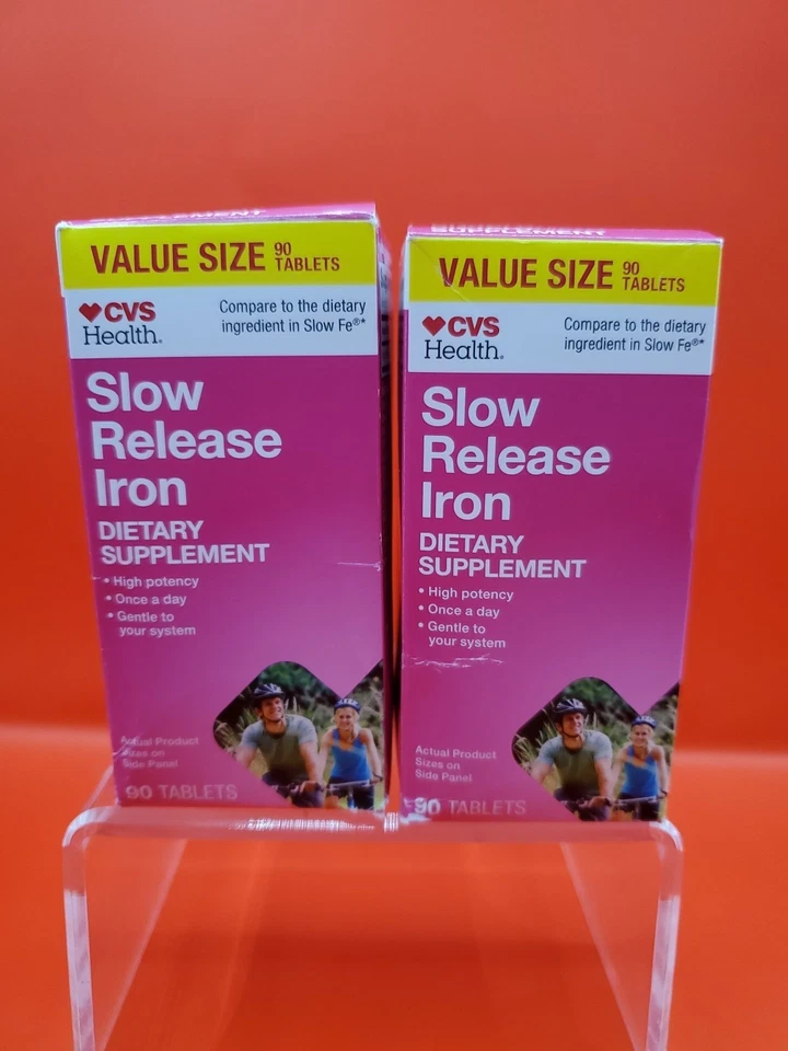 Paquete de 2 comprimidos suaves de hierro de liberación lenta CVS Health 90 quilates caducados 26/02 Foto 1 de 4