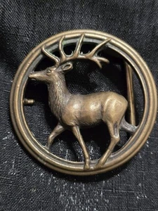 Vintage Burl Jones Bronze Elk Belt Buckle Signed Numbered - Picture 1 of 7