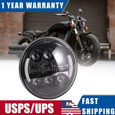 Faro LED DRLs de 5,75"/giro para Indian Scout/Scout 60/Scout Bobber Harley Dyna Foto 1 de 4