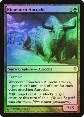 Coldsnap  MTG  Foil   Rimehorn Aurochs   Magic - Image 1 of 2