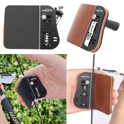 Archery Barebow Finger Tab Guard Bow Protector Gear Cow Leather Right Left Hand - Image 1 of 4