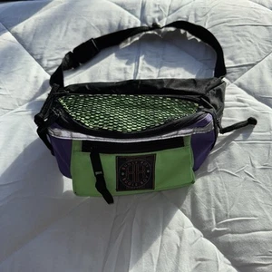 Marsupio vintage anni 80 90 BUGLE BOY neon color block marsupio retrò verde nero - Foto 1 di 10