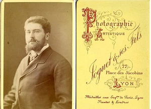 Foto Antigua CDV Lyon Joguet y el Hijo Jacobinos Retrato Hombre Con Bart 6x10 CM - Picture 1 of 1