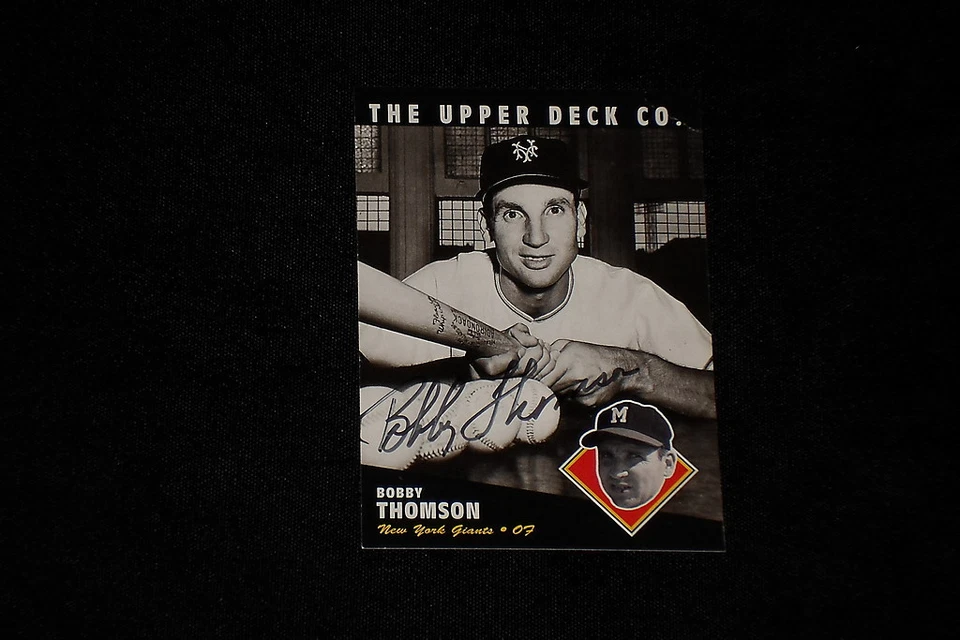 BOBBY THOMSON 1994 UPPER DECK HEROES SIGNED AUTOGRAPHED CARD #51 GIANTS (dec.) - Image 1 of 1