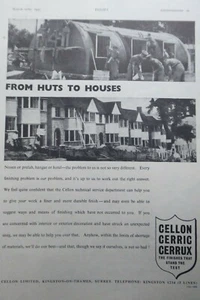 3/1947 PUB CELLON CERRIC CERRUX FINISHES FROM HUTS TO HOUSES ORIGINAL AD - Picture 1 of 1