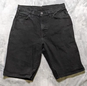 Levis Shorts Mens 30 Black 569 Loose Straight American Dark Wash Stretch Denim - Picture 1 of 7