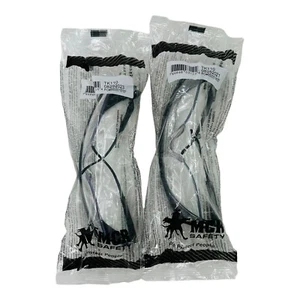 2 Pair MCR Safety Safety Glasses Clear Lens Ratcheting Temples Black Frame TK110 - Picture 1 of 8