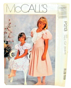 McCall's Schnittmuster P213 Kinder Mädchen Jubiläumskleid 1990 ungeschnitten - Bild 1 von 3