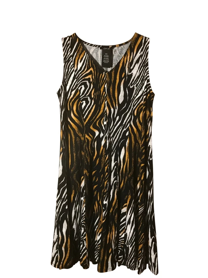 Premise Womens Dress Animal Print Summer Light Weight Small