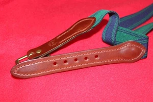 TB Phelps NW0T CLOTH Belt Men’s Size 34 - BLUE & GREEN STRIPE - Picture 1 of 4