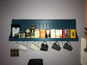 Coffee Mug Rack,  Coffee Bar and Tea Shelf or Plate rack 