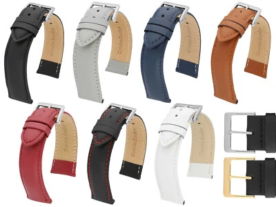 MARCHEL Lederarmband LLB Premium Glatt Silber Gold Schließe Uhrenarmband Uhr - Bild 1 von 4