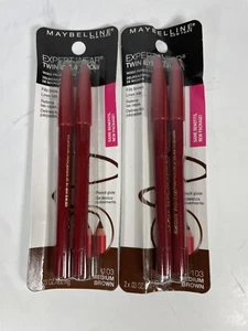 4 Maybelline Expert Wear Twin Brow And Eye Wood Pencil #103 Medium Brown - Picture 1 of 8