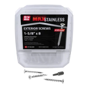 Grip Rite MAXS1588DS3055#8 X 1-5/8 In. 305 Stainless Steel Deck Screw (5Lb -Pack - Picture 1 of 12