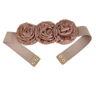 Mujeres Sólido Grandes Flores Hebilla Elástico Corsé Bohemio Vestido Cinturón Cintura Foto 1 de 4
