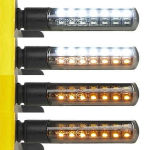 Warrior Dual Colour Front LED Motorcycle Indicators - Universal, Pair (E-Marked) - Picture 1 of 7