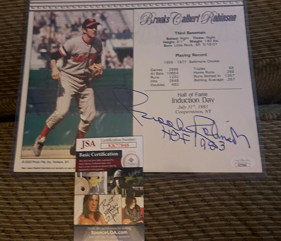 Brooks Robinson Signed HOF Cooperstown Plaque JSA Certified Autograph - Image 1 of 1