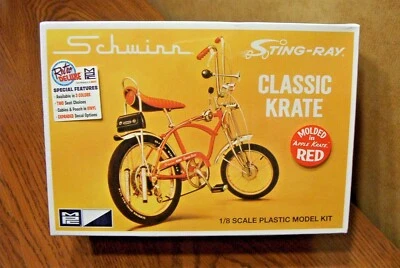 MPC SCHWINN 5-SPEED STING-RAY BICYCLE 1/8 SCALE MODEL KIT   Molded in Red - Image 1 of 4
