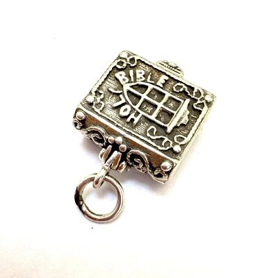 De Colección Plata de Ley 925 Santa Biblia Dije Ángel Orador Niño Jesús Interior .75"  Foto 1 de 4