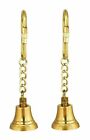 Set Of 2 Piece Brass Polish Finish Bell Key-chain Marine Nautical Key-ring Gift