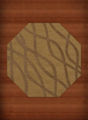 Yellow Transitional Hand Hooked Waves Lines Stripes Area Rug Abstract DV10 - Image 1 of 2