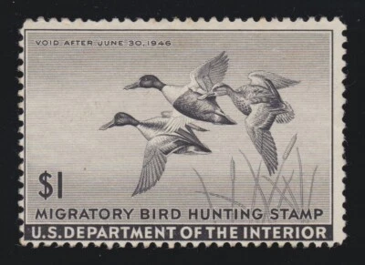 US RW12 $1 Duck Hunting Mint Fine OG H SCV $40 - Image 1 of 2