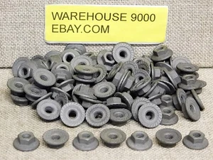 100 Large Flange Spin Lock Nuts w/ Serrations Auveco 14855 General Purpose - Imagen 1 de 2