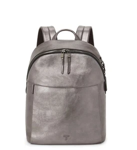 NEW Tumi Voyageur HOLLAND 14.75” LEATHER Laptop Backpack - PEWTER METALLIC - Picture 1 of 4