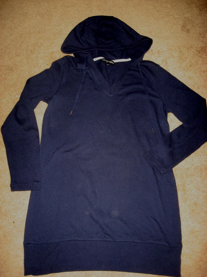 Sudadera más larga con capucha mediana WENDY WILLIAMS azul marino para mujer Foto 1 de 1