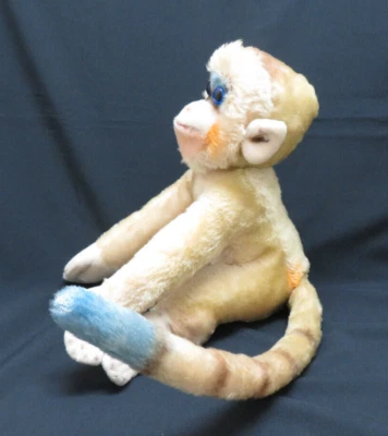 Vntage 1958 STEIFF Germany Mohair LARGE MUNGO MONKEY w/ Blue Eyes 11" + 15" Tail - Image 1 of 4