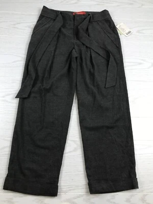 Pantalones Cartonnier Mujer 4 Gris Cinturón Recortado Puño Anthropologie Nuevos $148 Foto 1 de 4