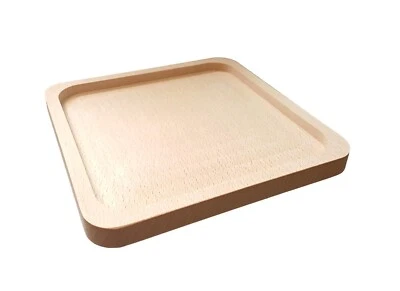 Square Wooden Serving Tray Solid Beech Wood 19cm Diameter - Image 1 of 4
